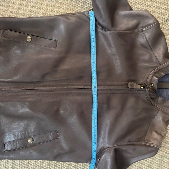 Massimo Dutti Brown Leather Moto Jacket - Picture 5 of 9